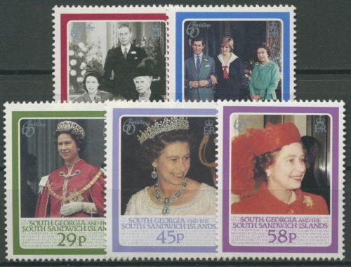 Südgeorgien 1986 60. Geburtstag Königin Elisabeth II. 142/46 postfrisch