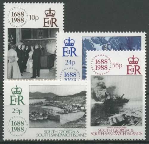 Südgeorgien 1988 300 Jahre Lloyd's Schiffe 172/75 postfrisch