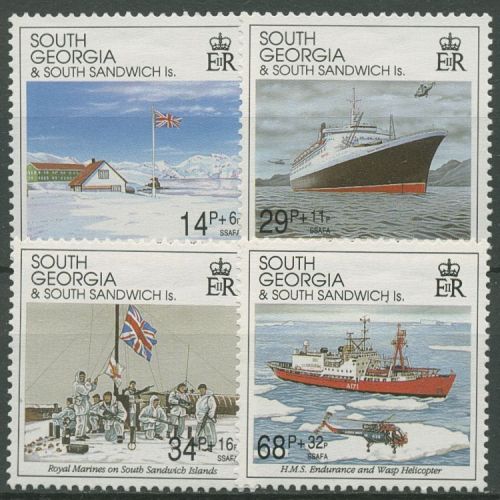 Südgeorgien 1992 10 J. Befreiung Südgeorgiens Schiffe 207/10 postfrisch