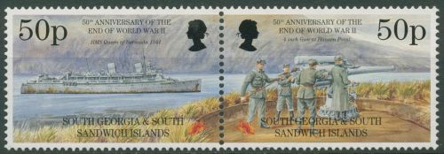 Südgeorgien 1995 50 Jahre Beendigung d. Zweiten Weltkrieges 243/44 ZD postfrisch