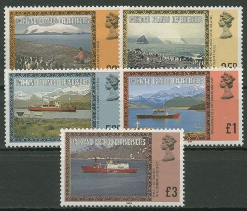 Falkland Dependencies 1980 Landschaften 88/92 III (Jahreszahl 1985) postfrisch