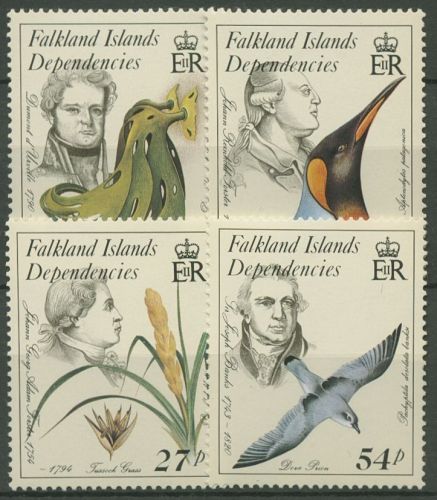 Falkland Dependencies 1985 Naturforscher Tiere Pflanzen 138/41 postfrisch