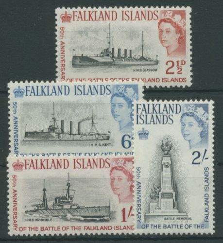 Falkland 1964 50 Jahre Seeschlacht bei den Falklandinseln 145/48 postfrisch