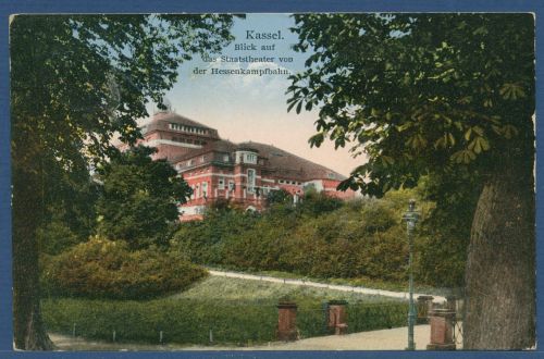 Kassel Blick auf das Staatstheater, gelaufen 1930 (AK5240)