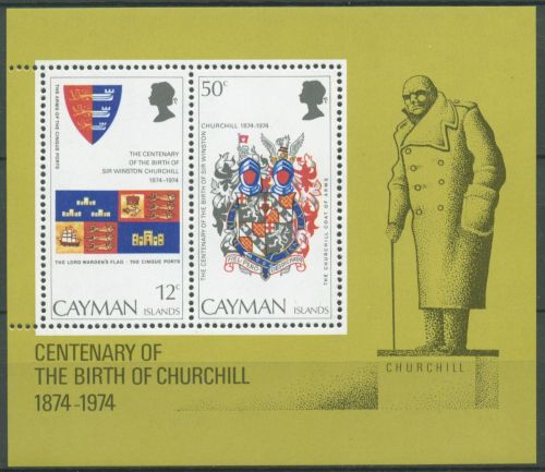 Cayman-Islands 1974 Winston Churchill Block 6 postfrisch (C64783)