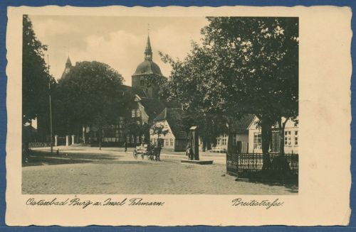 Ostseebad Burg auf Fehmarn Breitestraße, gelaufen 1931 (AK5245)