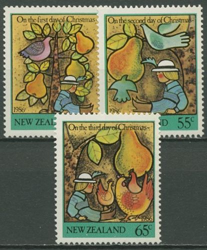 Neuseeland 1986 Weihnachten Vögel Birnbaum 971/73 postfrisch