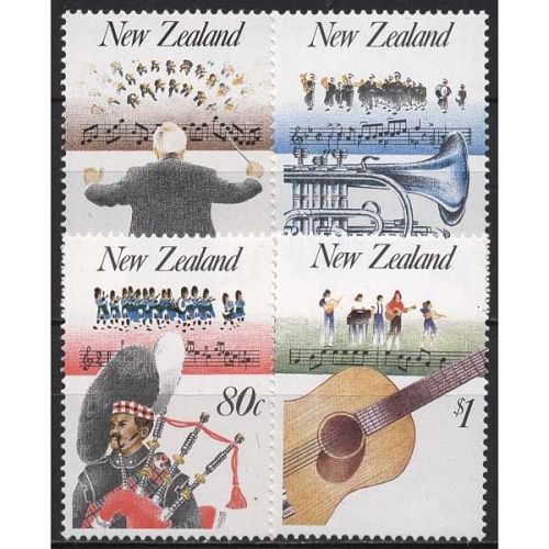Neuseeland 1986 Musik in Neuseeland Gitarre Trompete 974/77 postfrisch