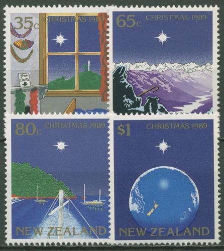 Neuseeland 1989 Weihnachten Berge Erdball Yachthafen 1084/87 postfrisch