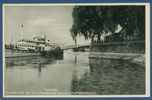 Neuwied Landebrücke d. Köln-Düsseldorfer-Dampfschiffahrt, ungebraucht (AK5193)