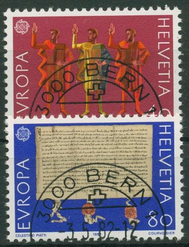 Schweiz 1982 Europa CEPT Historische Ereignisse 1221/22 gestempelt