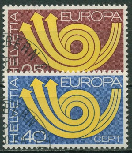 Schweiz 1973 Europa CEPT Posthorn 994/95 gestempelt