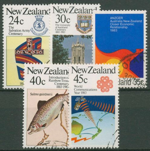 Neuseeland 1983 Ereignisse des Jahres Universität Forelle 861/65 gestempelt