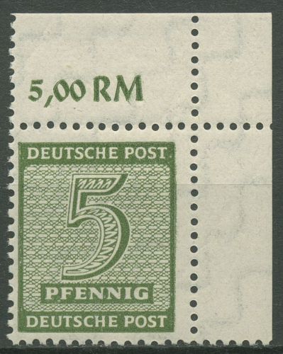 SBZ West-Sachsen 1945 Ziffern 128 X w Ecke 2 oben rechts postfrisch