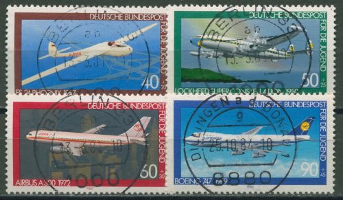 Bund 1980 Jugend: Luftfahrt Flugzeuge 1040/43 mit TOP-Stempel