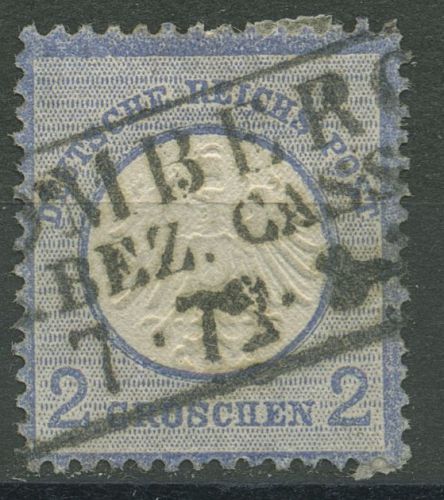 Deutsches Reich 1872 Adler mit kleinem Brustschild 5 gestempelt, dünne Stelle