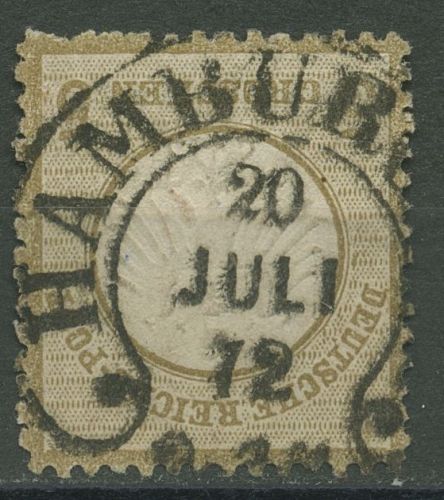 Dt. Reich 1872 kl. Brustschild 6 Hufeisenstempel HE 17-2 HAMBURG