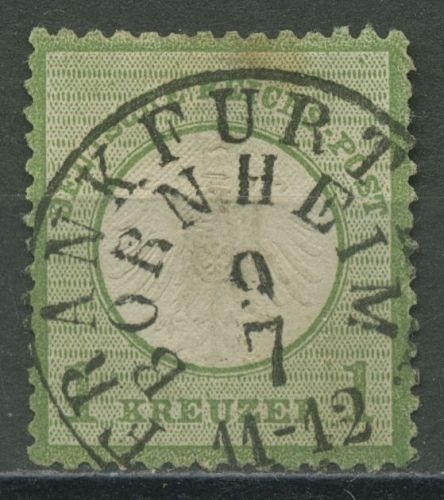 Dt. Reich 1872 kl. Brustschild 7 Stempel TT K1 FRANKFURT BORNHEIM, kl. Fehler
