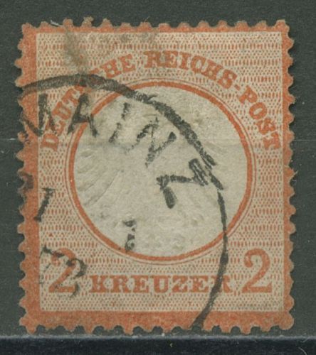 Deutsches Reich 1872 Adler mit kleinem Brustschild 8 gestempelt, Marke dünn