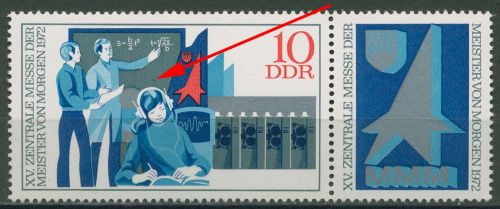 DDR 1972 Messe Meister von morgen Plattenfehler 1799 F 22 in W Zd 275 postfrisch