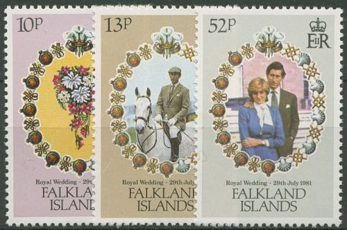 Falkland 1981 Hochzeit von Prinz Charles und Lady Diana 326/28 postfrisch