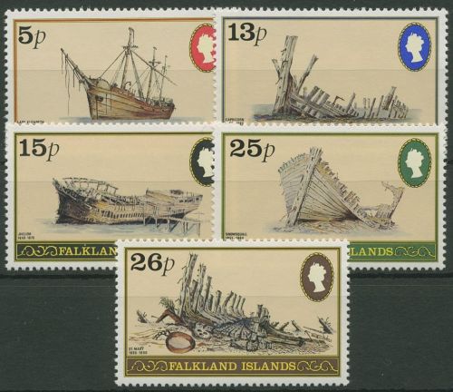 Falkland 1982 Schiffswracks Segelschiffe 341/45 postfrisch