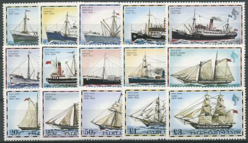 Falkland 1978 Postschiffe Segelschiffe 255/69 I (ohne Jahreszahl) postfrisch