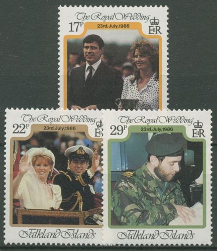Falkland 1986 Hochzeit von Prinz Andrew und Sarah Ferguson 457/59 postfrisch