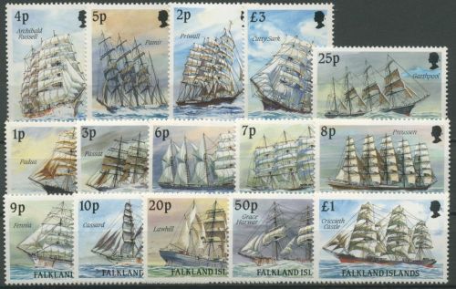 Falkland 1989 Freimarken Segelschiffe ohne Jahreszahl 488/02 I postfrisch