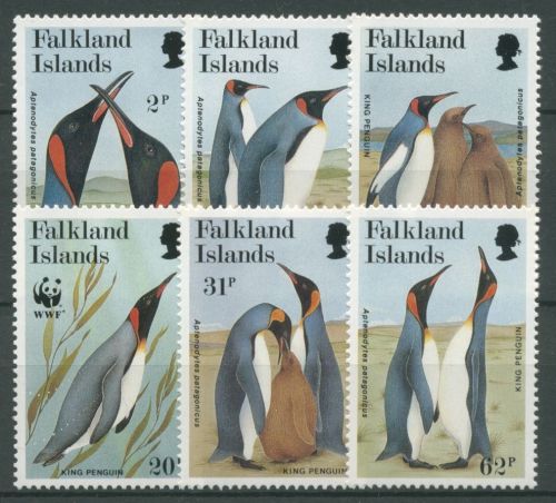 Falkland 1991 WWF Naturschutz Königspinguin 538/43 postfrisch