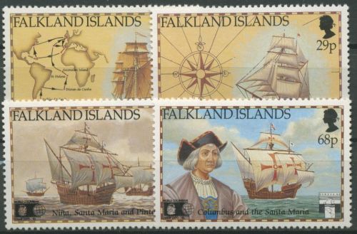 Falkland 1991 500 Jahre Entdeckung Amerikas Kolumbus Schiffe 548/51 postfrisch