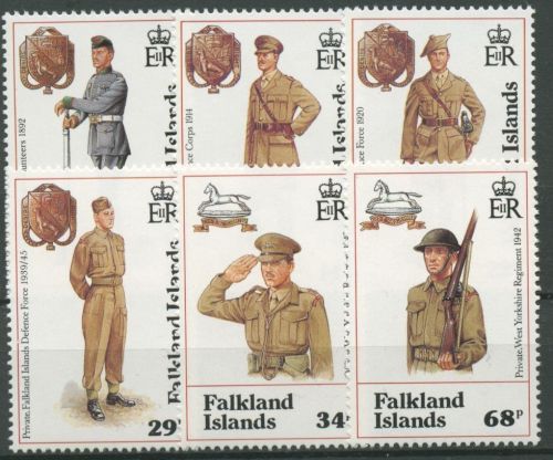 Falkland 1992 Verteidigungstruppe Uniformen 569/74 postfrisch