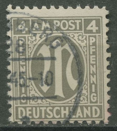 Bizone 1945 AM-POST Amerikanischer Druck Papier x, 2 x gestempelt