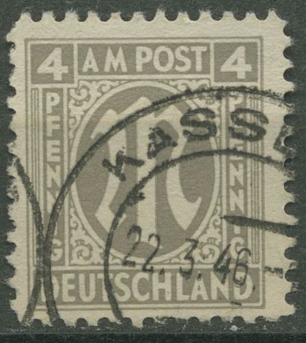 Bizone 1945 AM-POST Amerikanischer Druck Papier z, 2 z gestempelt