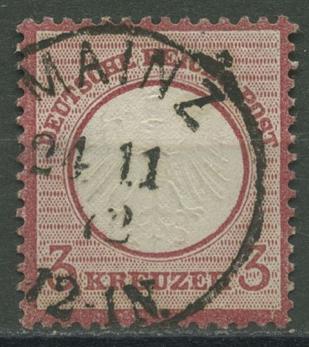 Deutsches Reich 1872 Adler mit kleinem Brustschild 9 gestempelt, dünne Stelle