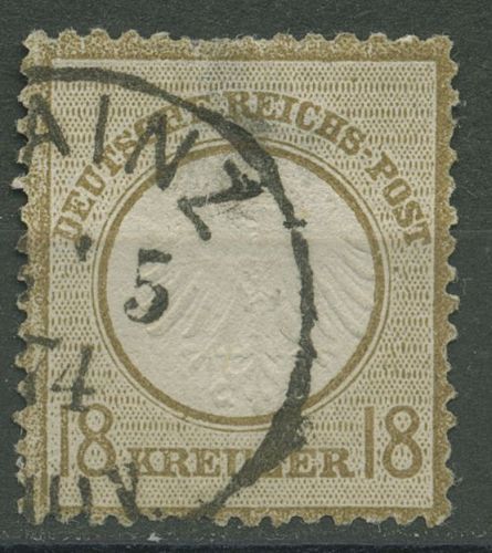 Deutsches Reich 1872 Adler mit kl. Brustschild 11 gestempelt, Marke dünn