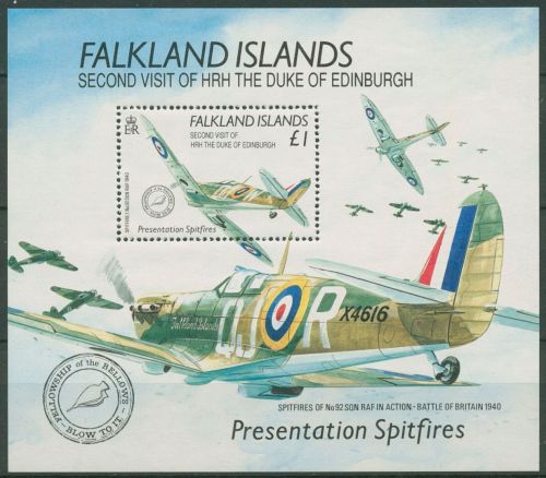 Falkland 1991 Besuch von Prinz Philip Flugzeuge Block 8 postfrisch (C42015)