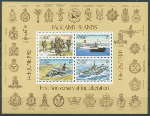 Falkland 1983 Erster Jahrestag der Befreiung Block 3 postfrisch (C25422)
