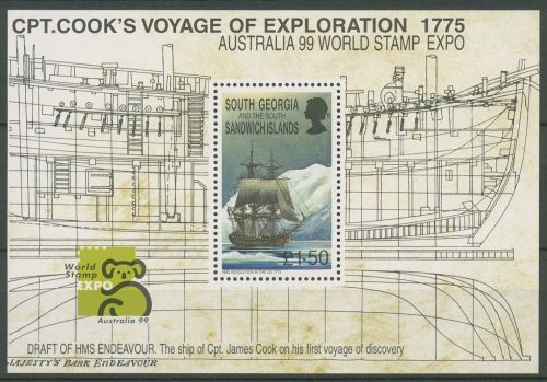 Südgeorgien 1999 AUSTRALIA Segelschiff Resolution Block 8 postfrisch (C42022)