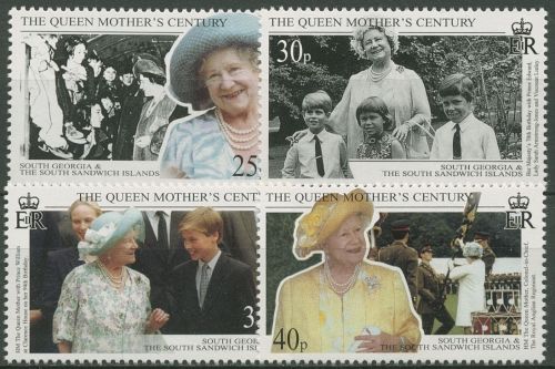 Südgeorgien 1999 99. Geburtstag von Königinmutter Elisabeth 284/87 postfrisch