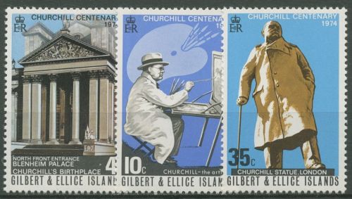 Gilbert- u. Ellice-Inseln 1974 100. Geb. von Winston Churchill 229/31 postfrisch