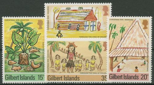 Kiribati Gilbert-Inseln 1976 Weihnachten Kinderzeichnungen 280/83 postfrisch