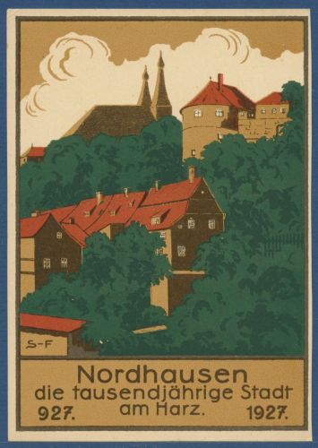 1000 Jahre Nordhausen a. Harz 1927 Amtliche Festpostkarte, ungebraucht (AK5249)