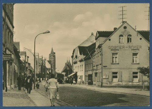 Delitzsch Eilenburger Straße Gasthaus Goldener Anker, gelaufen 1964 (AK5283)