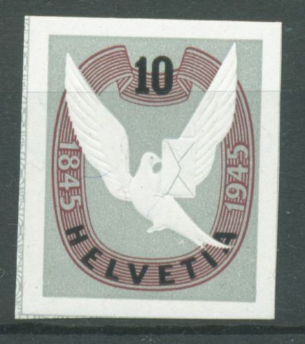 Schweiz 1945 100 J. Basler Taube Einzelmarke aus Block 12, 446 postfrisch