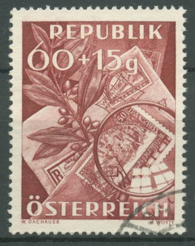 Österreich 1949 Tag der Briefmarke Lupe Briefumschläge 946 gestempelt