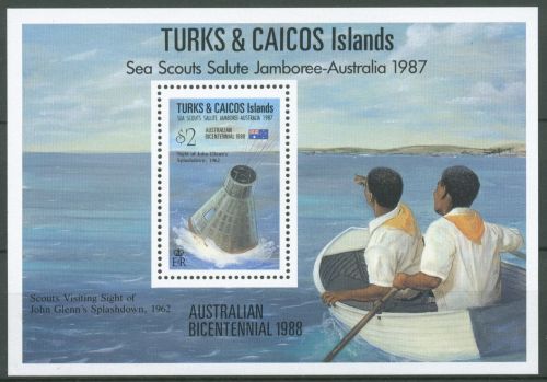 Turks- und Caicos-Inseln 1988 Pfadfinder Block 71 postfrisch (C64791)