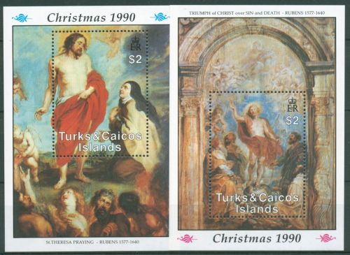 Turks- und Caicos-Inseln 1990 Gemälde Rubens Block 94/95 postfrisch (C64794)