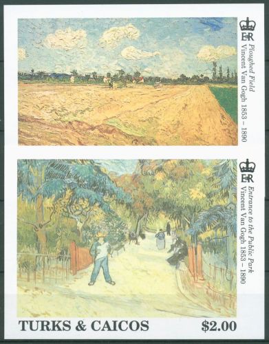 Turks- und Caicos-Inseln 1991 Gemälde v.Gogh Block 107/08 postfrisch (C64795)