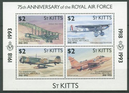 St. Kitts 1993 Royal Air Force Flugzeuge Block 11 postfrisch (C64850)